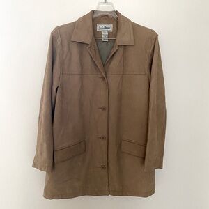 Vintage LL Bean Womens Suede  Nubuck Leather Chore Jacket